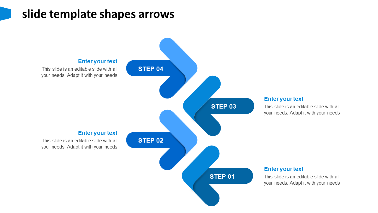 google slide template shapes arrows-blue